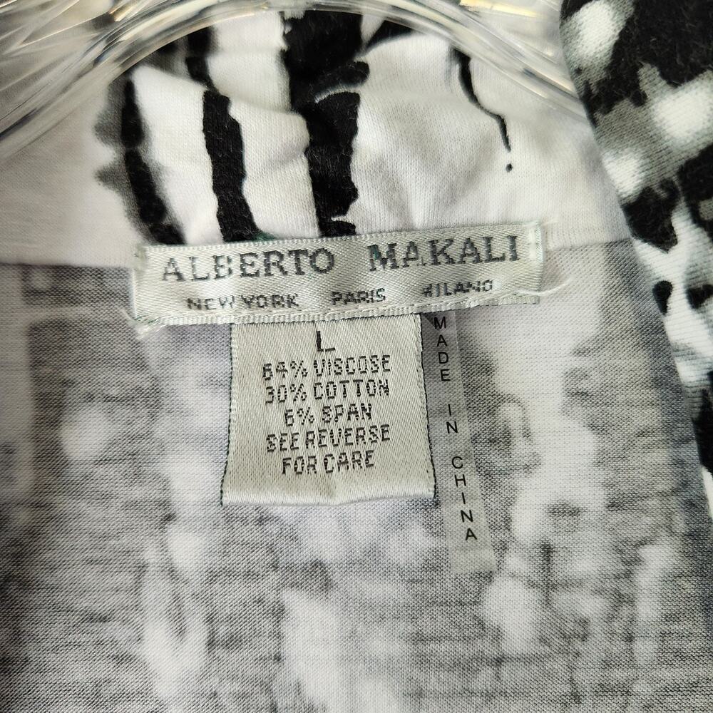 Alberto Makali Cardigan Women's L Black White Black Abstract Beaded Whimsigoth - Picture 6 of 15
